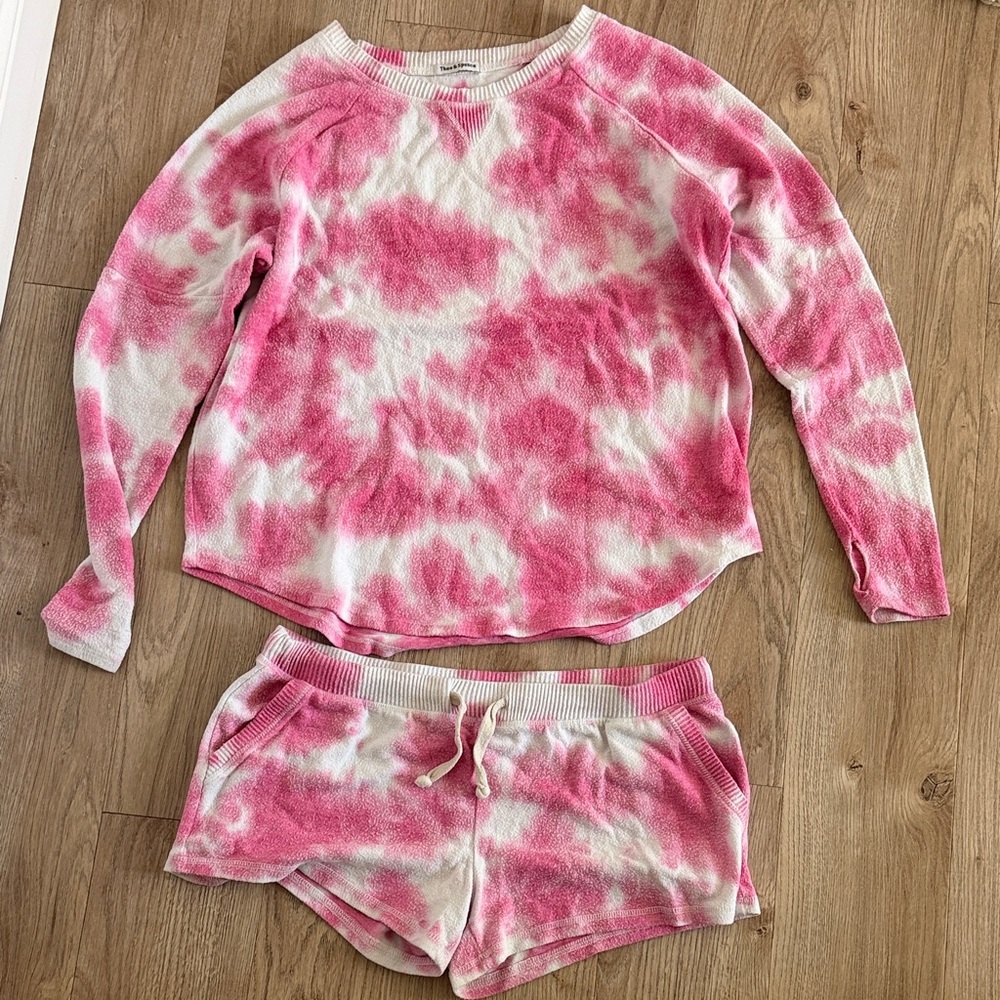 Pink Tie-Dye Pajama Set